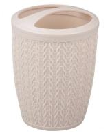 Стакан пластиковый Вязание для зубных щеток бежевый 6876 279160