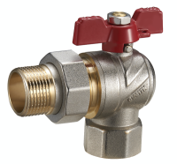 Кран шаровый Zegor 1215 угловой с американкой бабочка FAL11 к.291629