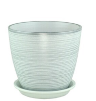 Кашпо керам. Бутон Роспись 21см бело-серебристый арт.РС 04-4