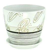 Кашпо керам. Бутон Флер полоски 18см роспись арт.РС 135-3