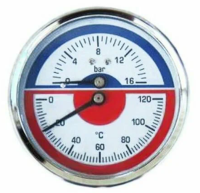 Термометр биметал. аксиальный 120 градусов 16 бар TIM арт.Y-80T-16