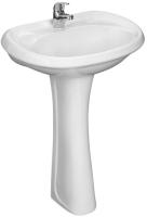 Раковина (М) крап на белом Воротынская с постаментом Воротынск