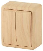 Выключатель 2кл сосна IP20 Эксперт  ЭРА  арт. 11-1204-11